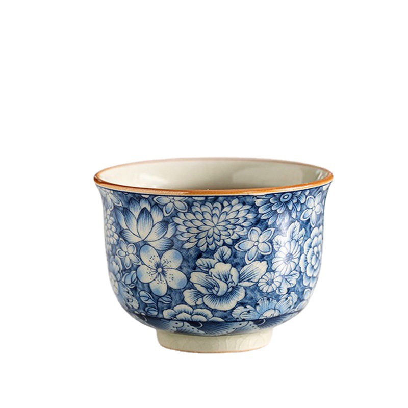 Cốc trà màu xanh và trắng cốc chủ nhân chuyên dụng cá nhân cốc trà gốm cổ điển nhỏ cốc đơn gốm Thiền kiểu Nhật