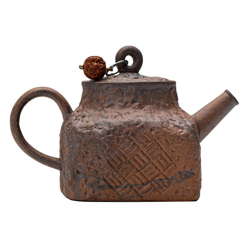 Ấm pha trà bùn đá cổ dụng cụ pha trà kungfu gốm thô dung tích nhỏ đặc trưng cổ điển kiểu Trung Quốc ấm trà đơn dụng cụ pha trà gia dụng