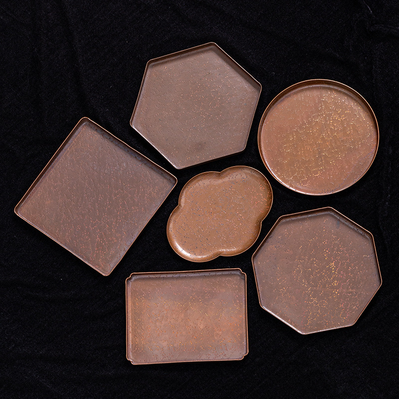 Ấm có hình búa bằng đồng, khay đựng trà, khay đựng trà, khay đựng trà, khay đựng trà khô Jianshui, khay đựng trà Kung Fu, khay đựng đồ ăn điểm tâm cổ điển kiểu Nhật