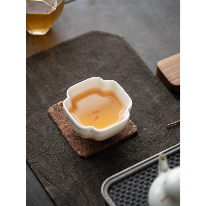 Vẽ tay chơi cá, cốc chủ, cốc trà Ru, cốc trà, cốc trà, cốc trà, cốc đơn gốm sứ cao cấp, quà lưu niệm