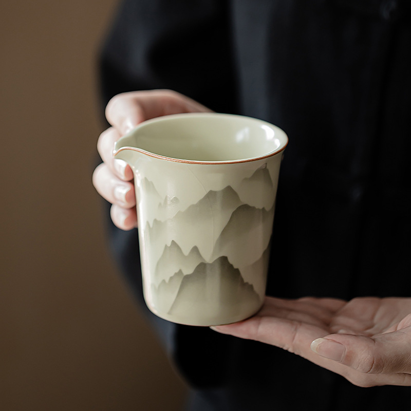 Cốc công bằng Ruyao Mountain Ruhua Cốc trà gốm sứ biển dụng cụ pha trà Kung Fu dụng cụ pha trà cốc pha trà dung tích lớn