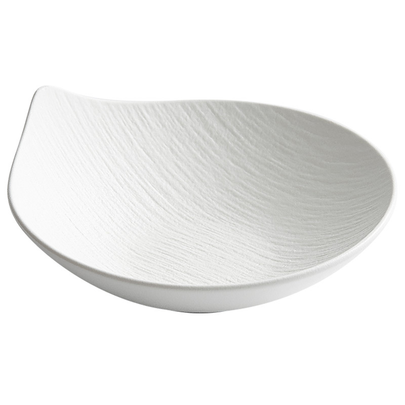 Bát Salad Trái Cây Đá cát lún, bát mì giá trị cao, bát tráng miệng, Bộ đồ ăn bằng gốm Sứ khách sạn, đĩa trắng, đĩa gia dụng