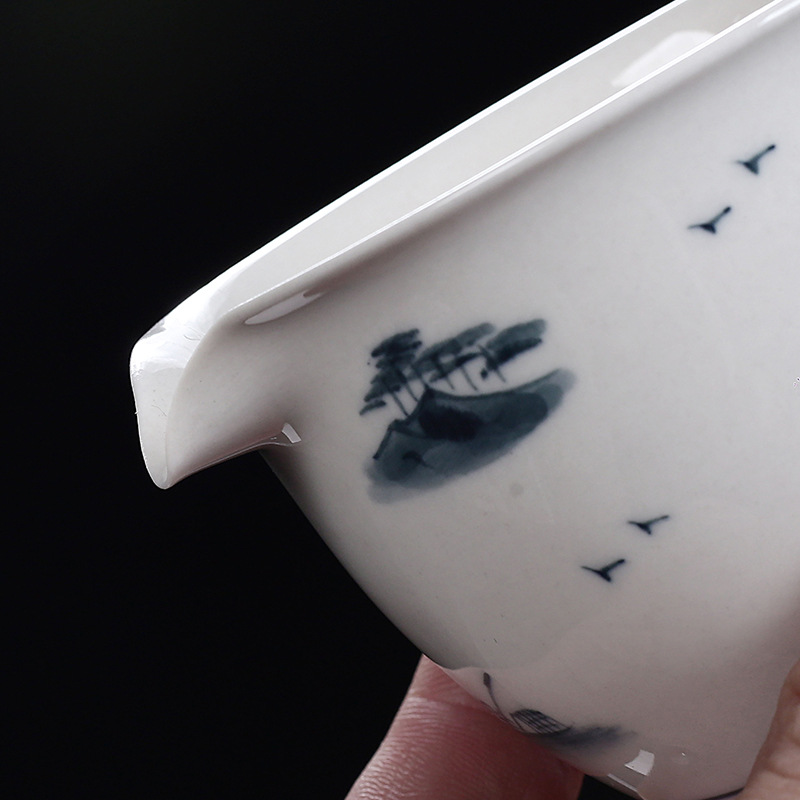 Cốc công cộng tráng men màu vẽ tay màu xám thực vật, trà sứ, bộ trà, phụ kiện bộ trà Kung Fu, bộ trà, bộ tách đồng nhất