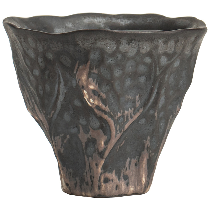 Cốc trà văn hoa sen phong cách Nhật Wabi-Ji Phong cách Nhật Bản, Bộ trà gốm thô, cốc trà, cốc đơn cỡ nhỏ, cốc chủ nhân, cá tính sáng tạo