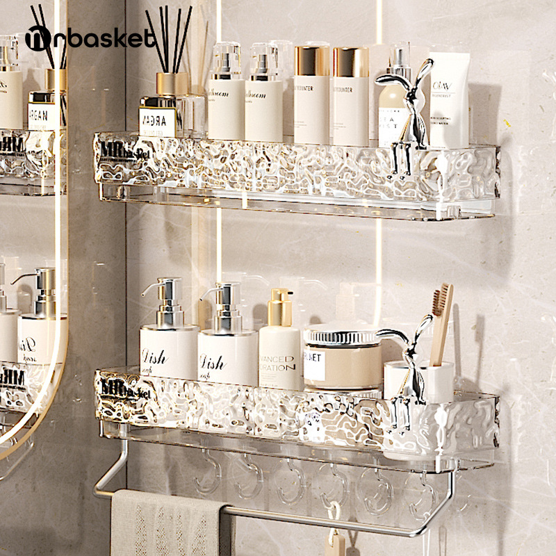 Giá để đồ nhà vệ sinh không cần đục lỗ Giá để đồ nhà vệ sinh treo tường nhà tắm gia dụng giá để đồ