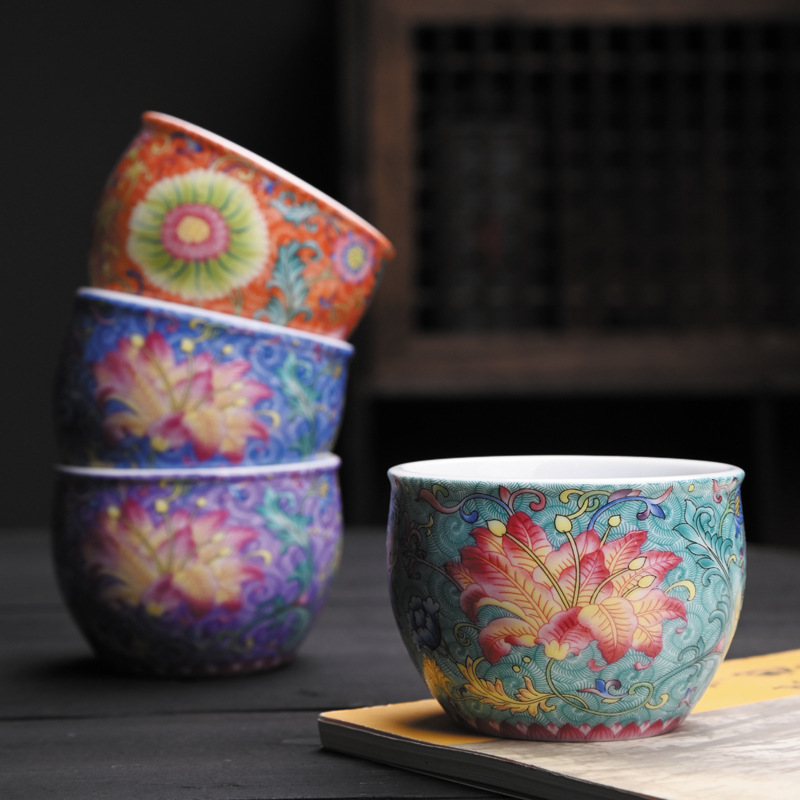 Bộ tách trà men Jingdezhen Bộ trà Kung Fu tách chủ sở hữu quà tặng cao cấp chuyên dụng cá nhân bán buôn tách trà
