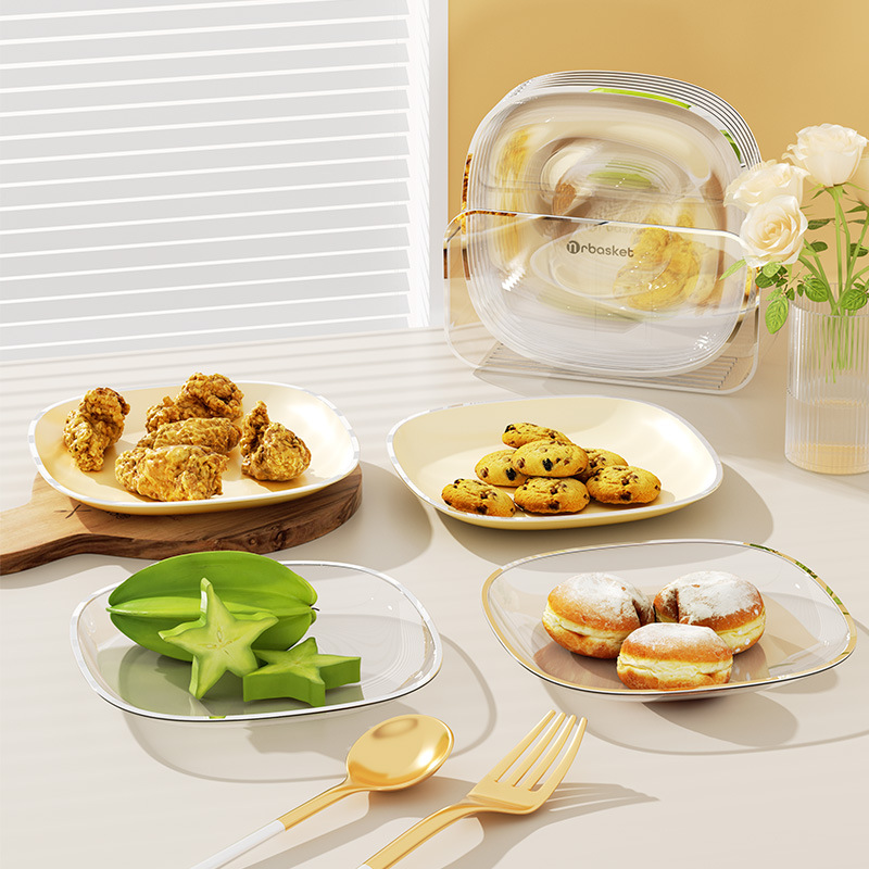 Đĩa xương dạng kem, đĩa xương nhựa gia dụng, đĩa trái cây cấp thực phẩm, đĩa đựng đồ ăn kèm để bàn, đĩa đựng rác