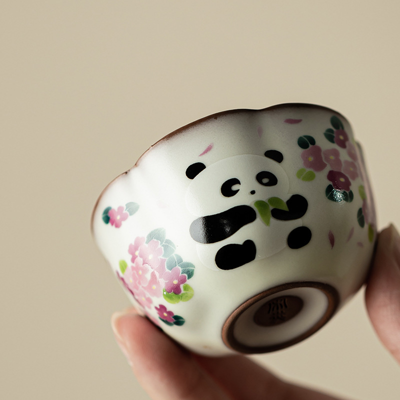 Cốc trà gốm sứ gốm sứ Ru Kiln cổ cốc có thể nâng cốc chủ nhân cốc dụng cụ trà Kung Fu cốc trà quà tặng gia dụng