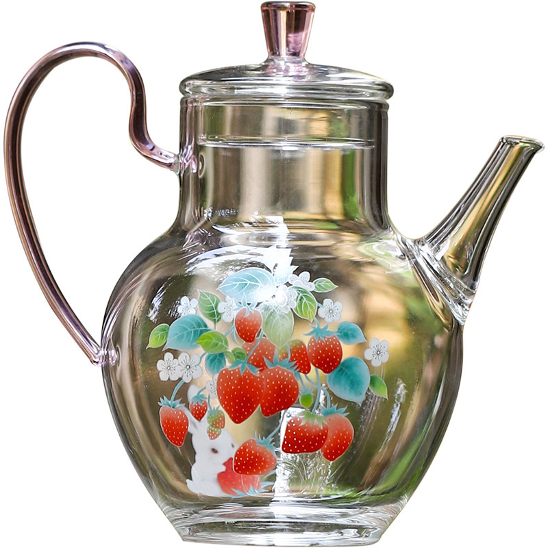 Ấm pha trà xanh Borosilicat cao ấm trà Skylark ấm trà thủy tinh chịu nhiệt loại S và dụng cụ giữ ấm cao cấp dụng cụ pha trà gia dụng lớn