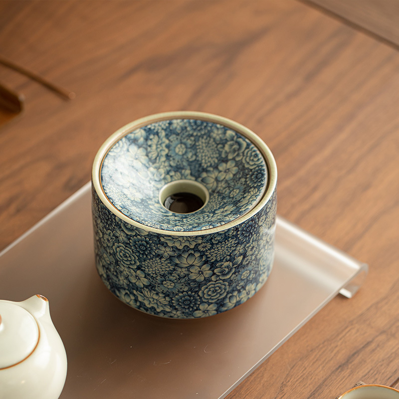 Xuyên biên giới Cảnh Đức Trấn cổ gốm sứ cũ cặn trà bình gốm bộ trà bộ trà phụ kiện cặn trà thùng thải trà bình Jian Shui trà