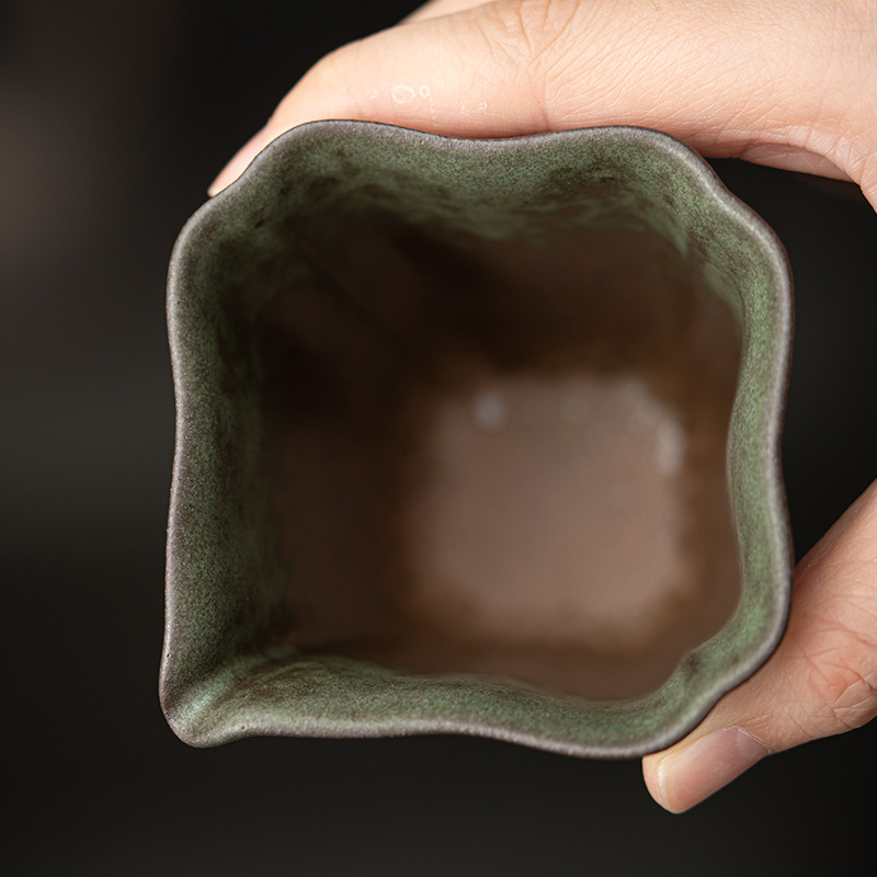 Kongjizhai Lao Rock Mud Flower Language Công thức Cốc Phụ kiện Trà đạo Cổ điển Trà Hải Bộ tách trà Nhật Bản Bộ trà Kung Fu