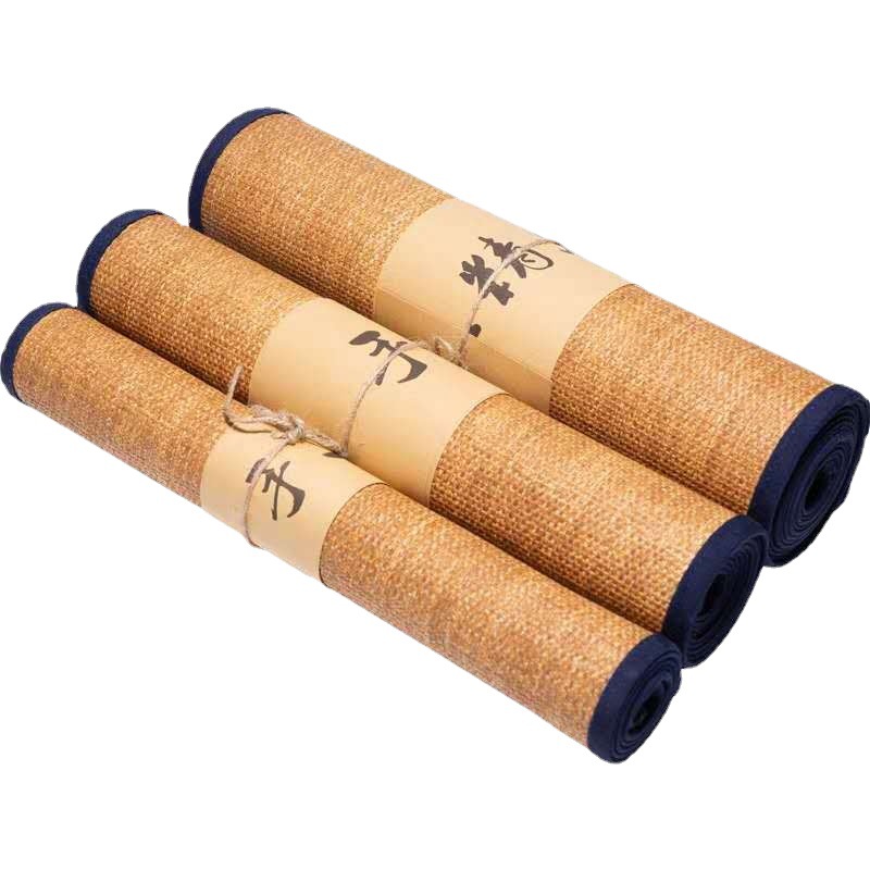 Thảm trà Nhật Bản dệt bằng rơm bán buôn, khăn trải bàn trà dệt tay, thảm pha trà phong cách Thiền, phụ kiện trà đạo dùng trong nhà