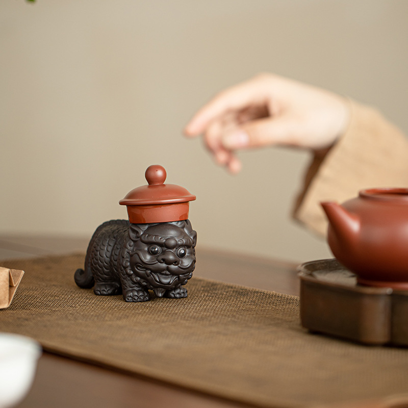 Đồ trang trí thú cưng trà màu tím cát nhỏ dễ thương sáng tạo đồ thủ công bằng cát màu tím bàn trà bàn tiệc trà chơi trà đạo Kung Fu