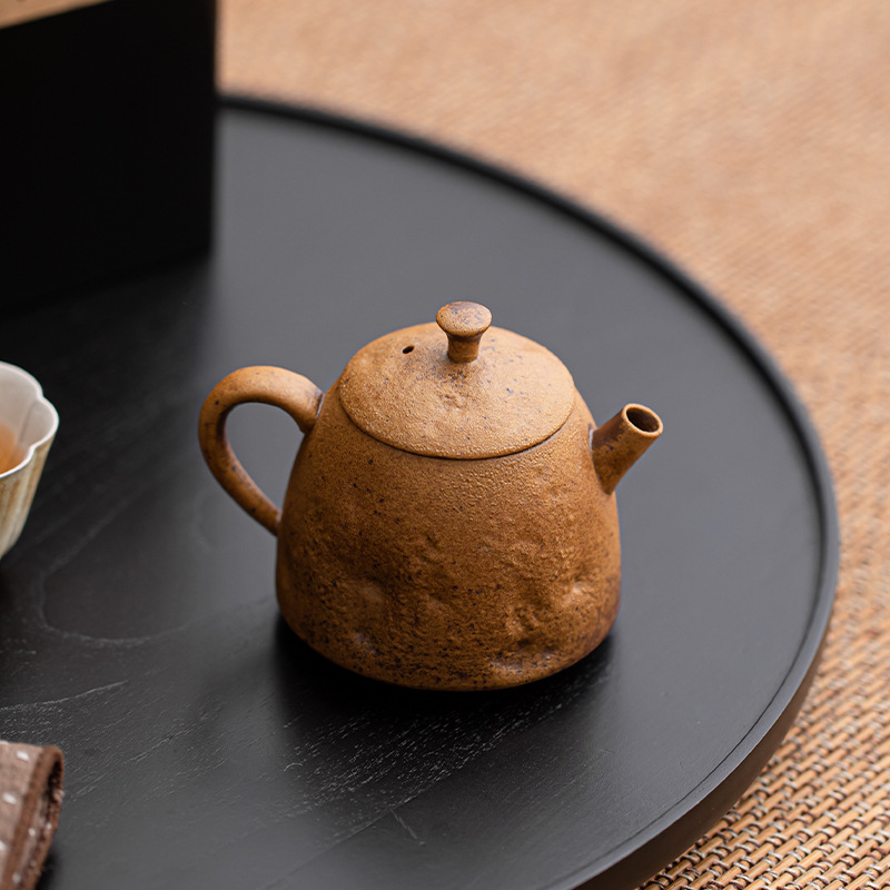 Ấm trà Ôn Đình tráng men nước sốt ấm pha trà cổ điển kiểu Trung Quốc ấm lọc dung tích lớn ấm đơn thủ công gia dụng bộ trà Kung Fu gốm sứ