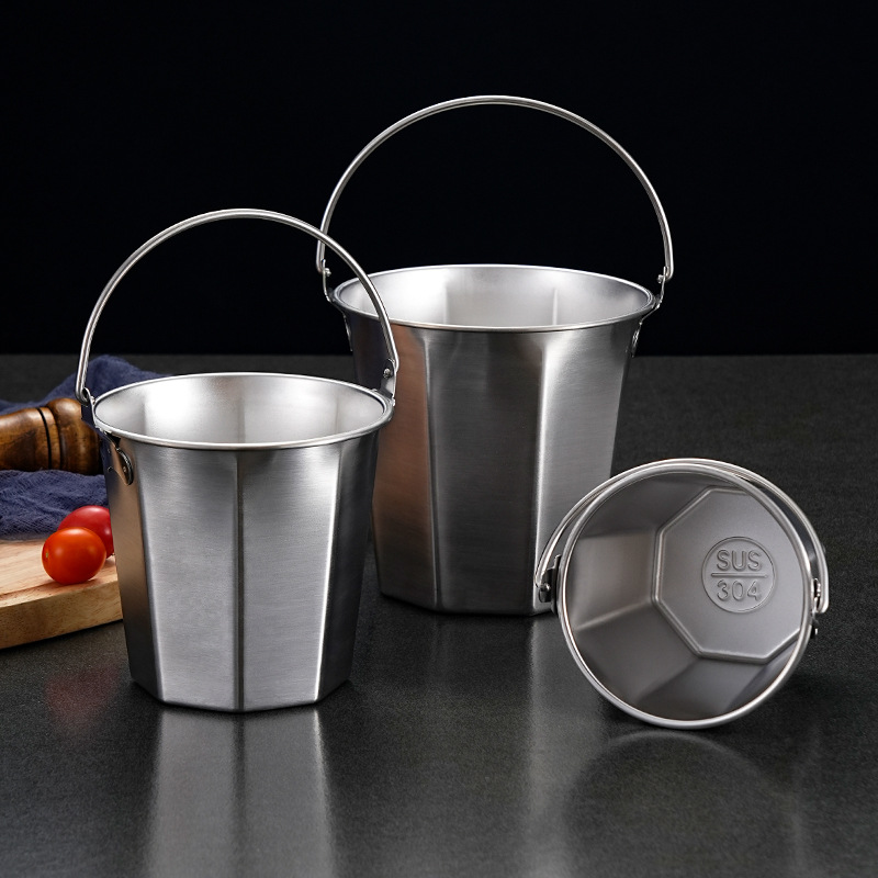 Xô đựng gà rán khoai tây chiên đựng thức ăn nhanh đựng sốt chấm inox 304 CLB011