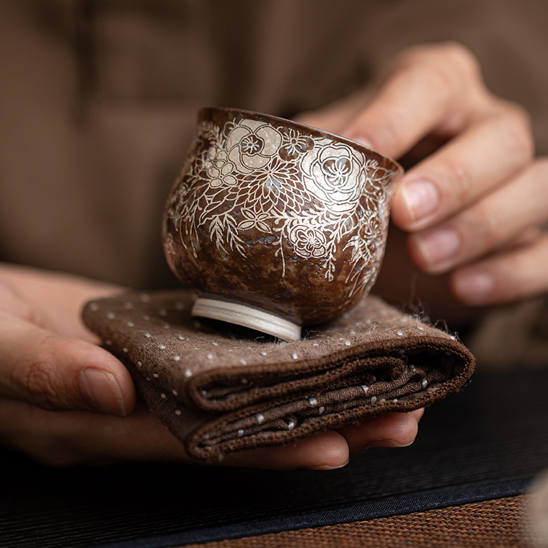 Cốc lớn bằng đất sét cũ, cốc lớn mạ bạc, Bộ trà Kung Fu gốm sứ gia dụng, cốc trà, cốc chủ nhỏ, cốc đơn