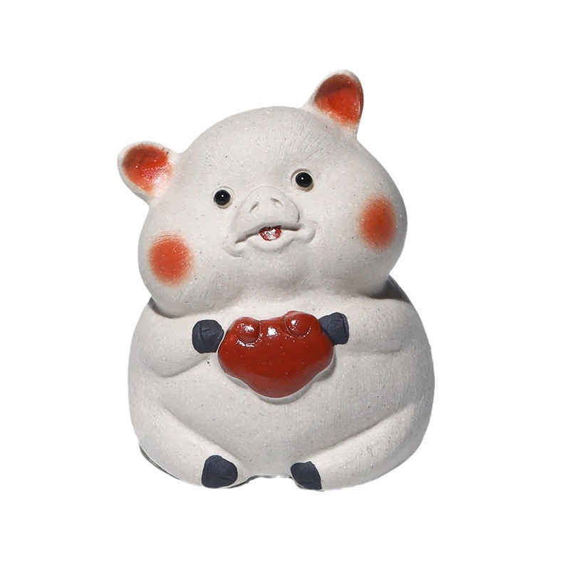 Đồ trang trí Lợn thú cưng trà cát tím Nghi Hưng đồ chơi trà đầu lợn nhỏ dễ thương phụ kiện ngoại vi Bộ trà sáng tạo