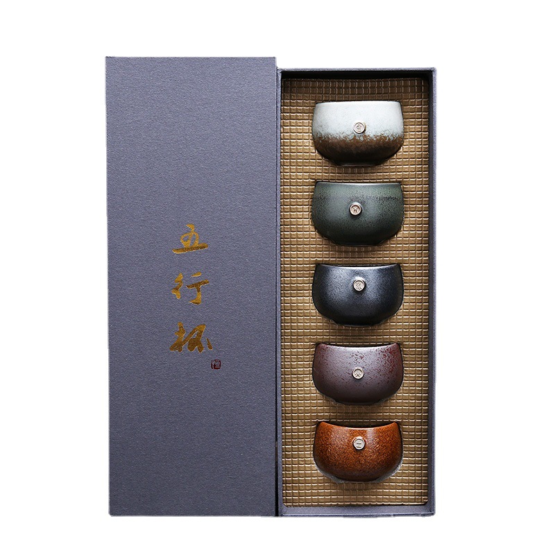 Cốc chủ nhân Jianzhan cao cấp tách trà Bộ đồ Trà Ngũ Hành Bộ Cốc Cốc Cốc gốm sứ Kung Fu cao cấp