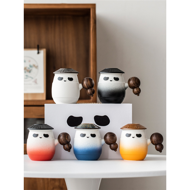 Cốc trà cốc gốm cốc tách trà nam cốc uống nước văn phòng cốc pha trà cặp đôi có nắp hộp quà