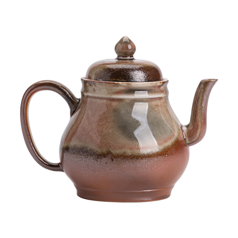 Ấm trà gốm sứ cổ điển Đốt Củi thủ công ấm pha trà đơn giản biến đổi lò kiểu Nhật ấm pha trà công phu gia dụng ấm đơn