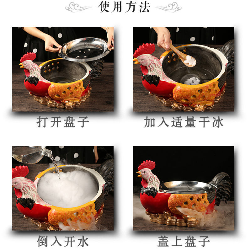 Rượu có thể hâm nóng lẩu đặc biệt khách sạn đá khô Bộ đồ ăn nhà hàng cao cấp đặc biệt đĩa gà lớn đặc biệt thịt Vàng