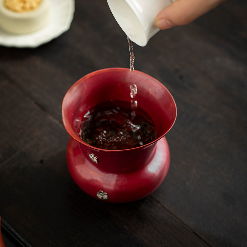 Bán buôn bạc mận cổ điển đồng đỏ đồng xây nước rửa trà gia dụng rửa bút rửa nước thùng đựng trà cặn thùng trà phụ kiện trà đạo