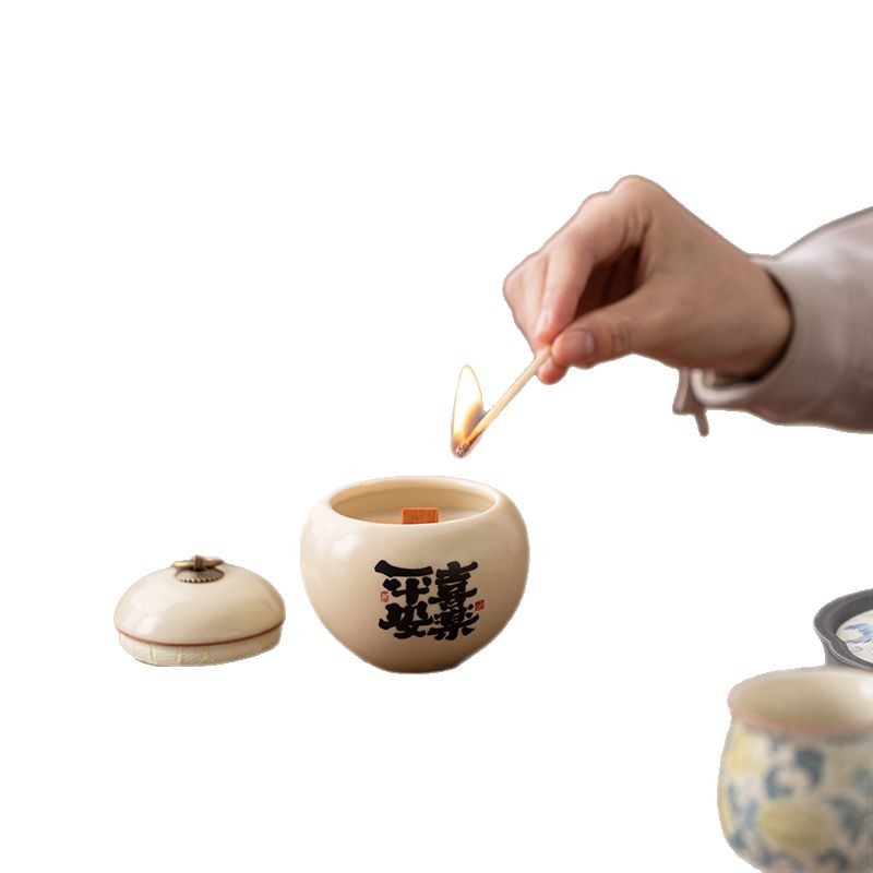 Bộ ấm trà Kung Fu lò Ru màu xanh và trắng, ấm trà cầm tay cao cấp có thể giữ được, hộp quà văn phòng gia dụng