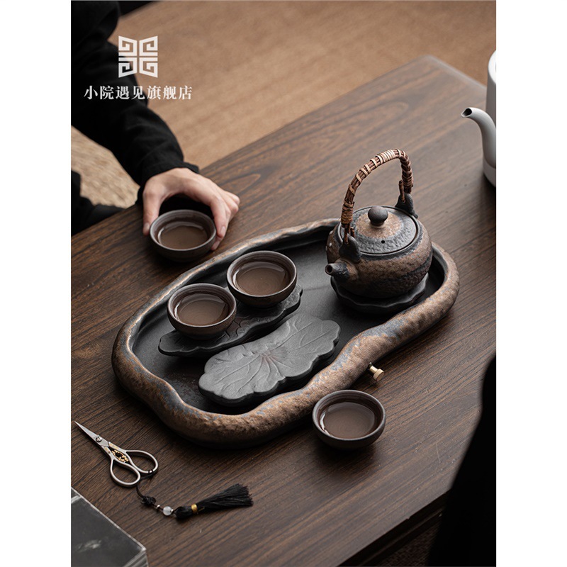 Khay trà kiểu Nhật Zen Bộ trà Kung Fu Bộ trà bàn pha khô đơn giản trữ nước gia dụng cỡ nhỏ Bộ trà bàn trà khay đựng ấm bàn trà