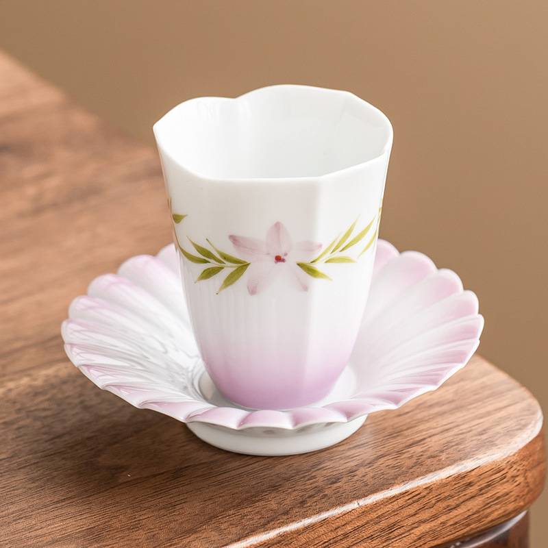 Cốc trà gốm sứ màu tím gradient cực kỳ đơn vị cốc đựng hương thơm cốc chủ nhân cốc cao cấp dành riêng cho cá nhân