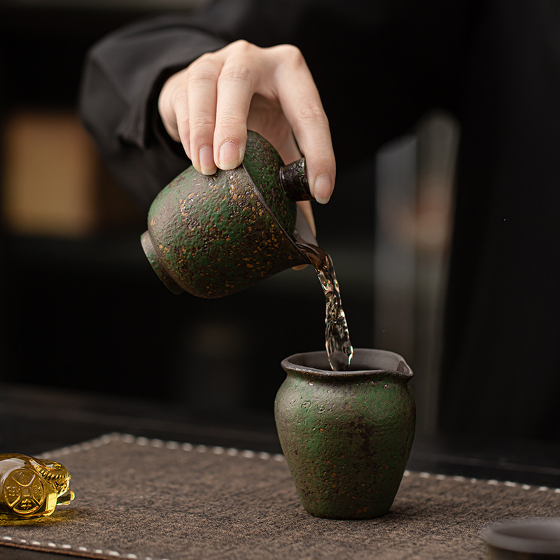 Xianzong Green Ercai Bát có nắp Cốc pha trà biến đổi lò bùn đá cổ cổ điển Cốc trà có nắp Bộ trà Kung Fu Bát trà đơn