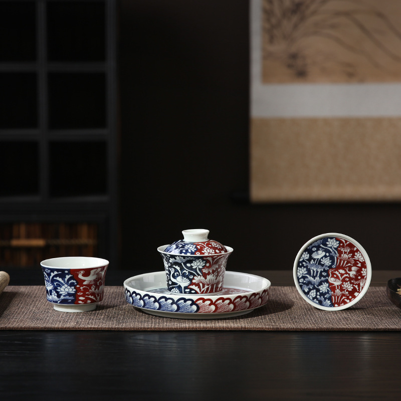 Cốc trà màu xanh và trắng cốc chủ nhân gốm sứ cốc cá nhân đơn men ngọc sáng tạo retro cốc trà trà uống trà bán buôn