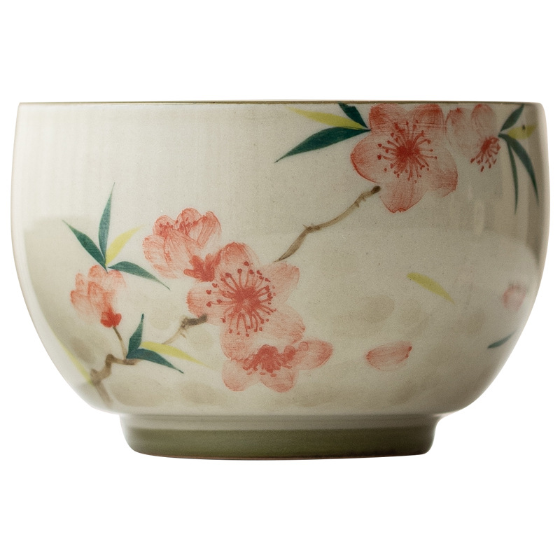 Cốc chủ nhân vẽ tay hoa đào cốc đơn trà Kung Fu cao cấp Trung Quốc cốc trà Bộ trà gốm sứ cá nhân tách trà nhỏ