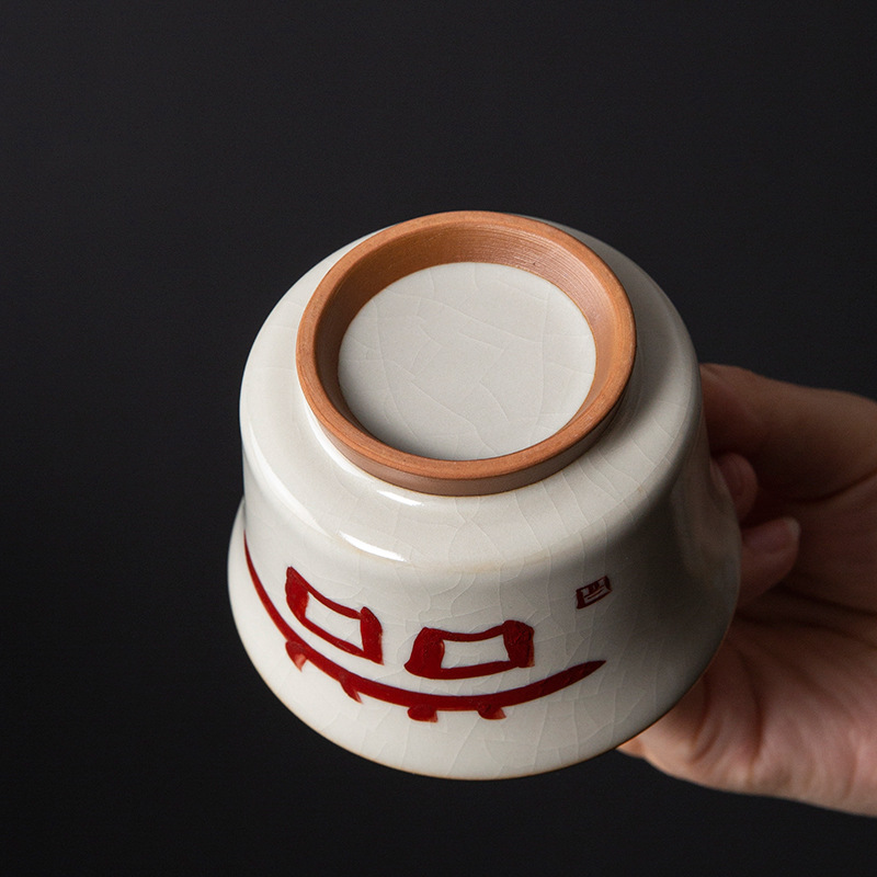 Cốc chủ nhân hạnh phúc vẽ tay ở Ruyao, tách trà, lễ đính hôn mới cưới, bộ trà kung fu kết hôn, tách trà, quà lưu niệm tân gia