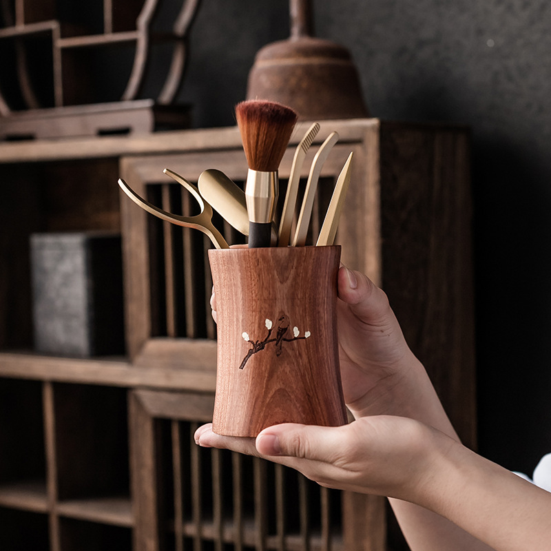 Bộ trà đạo sáu quý ông Phụ Kiện Bộ trà Kungfu dụng cụ pha trà gỗ đồng sáu quý ông bút trà kẹp trà phụ kiện trà đạo