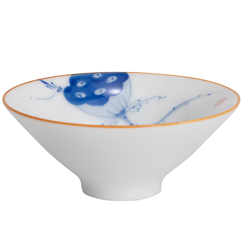 Bộ trà Kung Fu vẽ tay sứ trắng cốc trà nhỏ cốc xô gốm sứ gia dụng phòng khách cốc trà mỏng cốc cá nhân Trung Quốc