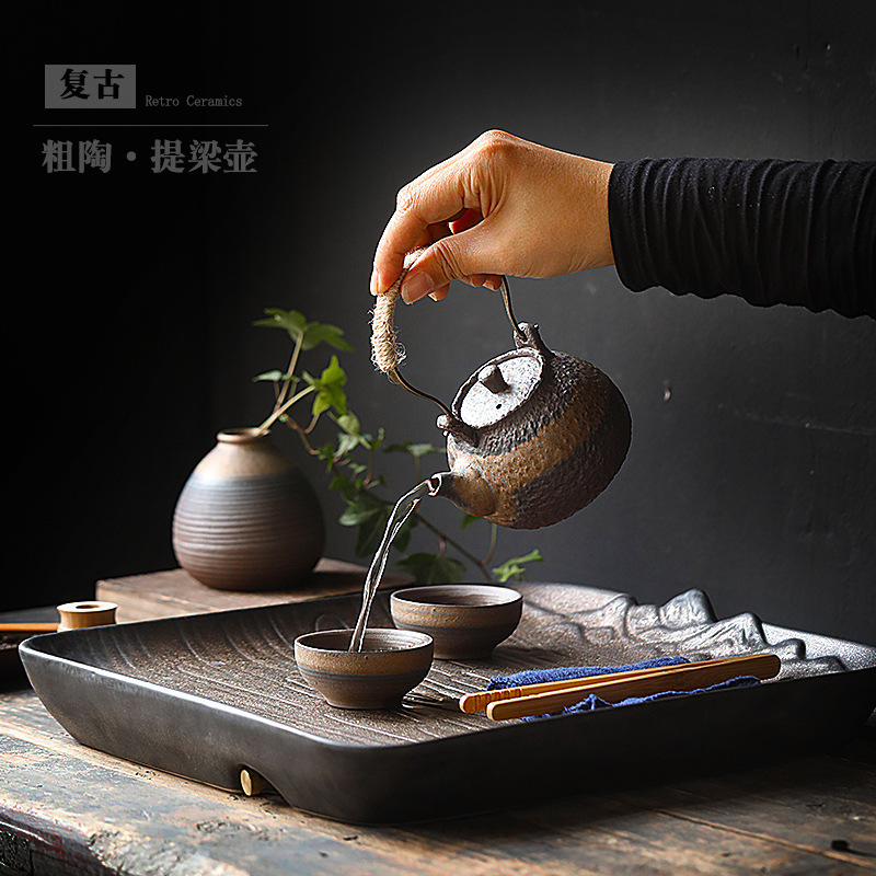 Ấm trà gốm sứ cổ điển ấm trà ấm trà ấm trà dụng cụ trà kung fu gia dụng ấm trà ấm đơn nhà sản xuất bán buôn