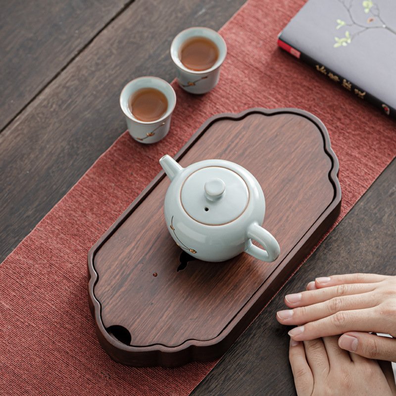 Bàn pha trà trữ nước gia dụng bằng tre, bàn pha trà khô, khay đựng trà một người, dụng cụ pha trà Kung Fu, bàn trà nhỏ bán buôn