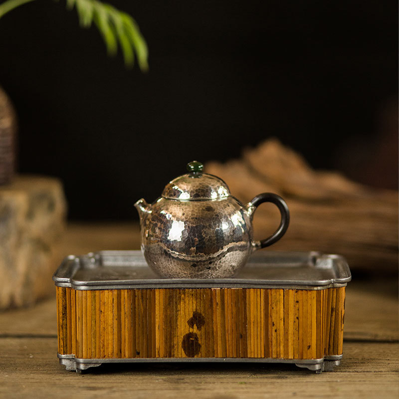Ấm thiếc cổ bằng tre Xiangfei, ấm lưu trữ khay xốp khô, ấm giữ ấm, bàn trà nhỏ, Khay trà, dụng cụ trà Kung Fu, khay, đáy ấm