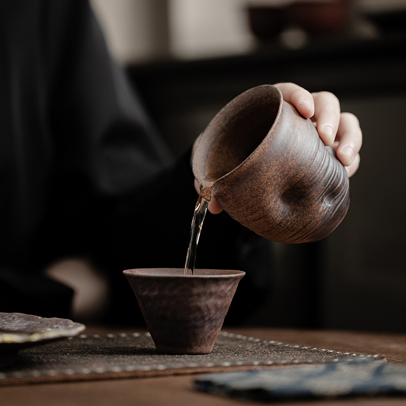 Cốc công bằng bùn đá cũ, cốc công bằng gốm sứ, cốc công cộng pha trà gia dụng, phụ kiện bộ trà Kung Fu
