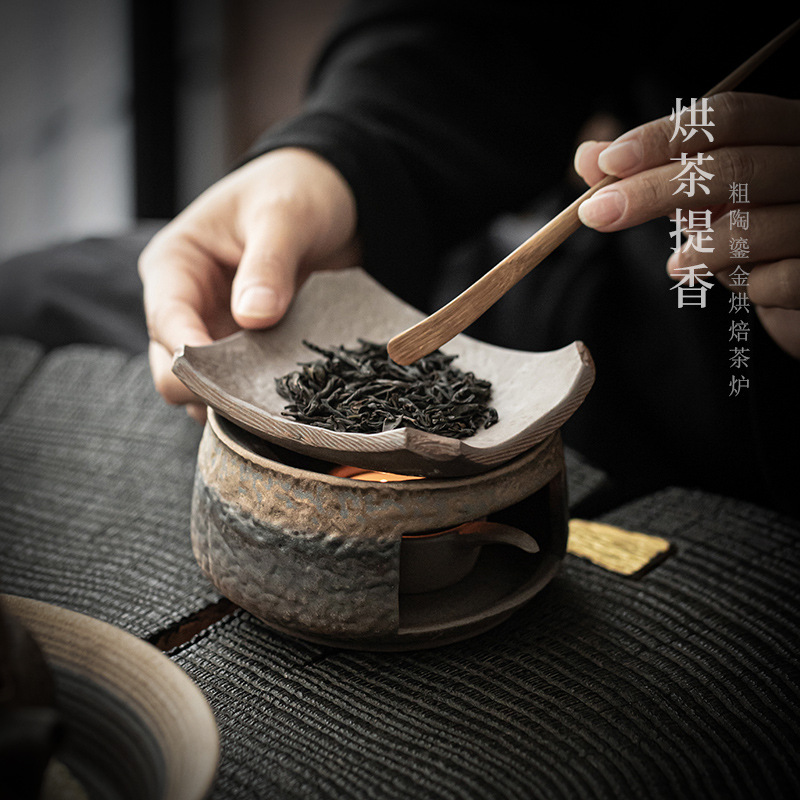 Lò nướng trà bằng gốm thô, lò nướng trà, lò nướng trà ấm bằng gốm sứ, lò làm thơm bằng trà, đế sưởi nến