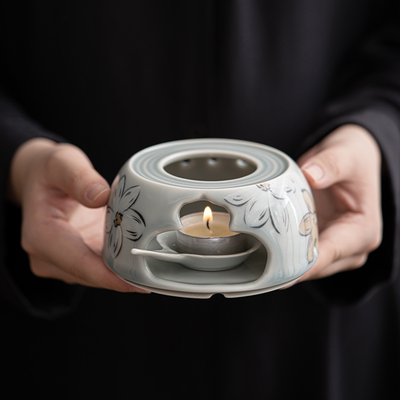 Bộ ấm trà bếp trà màu xám đá Bộ ấm trà đồ nấu trà gốm sứ gia dụng Nhật Bản đế bàn nướng khô không pha trà đạo