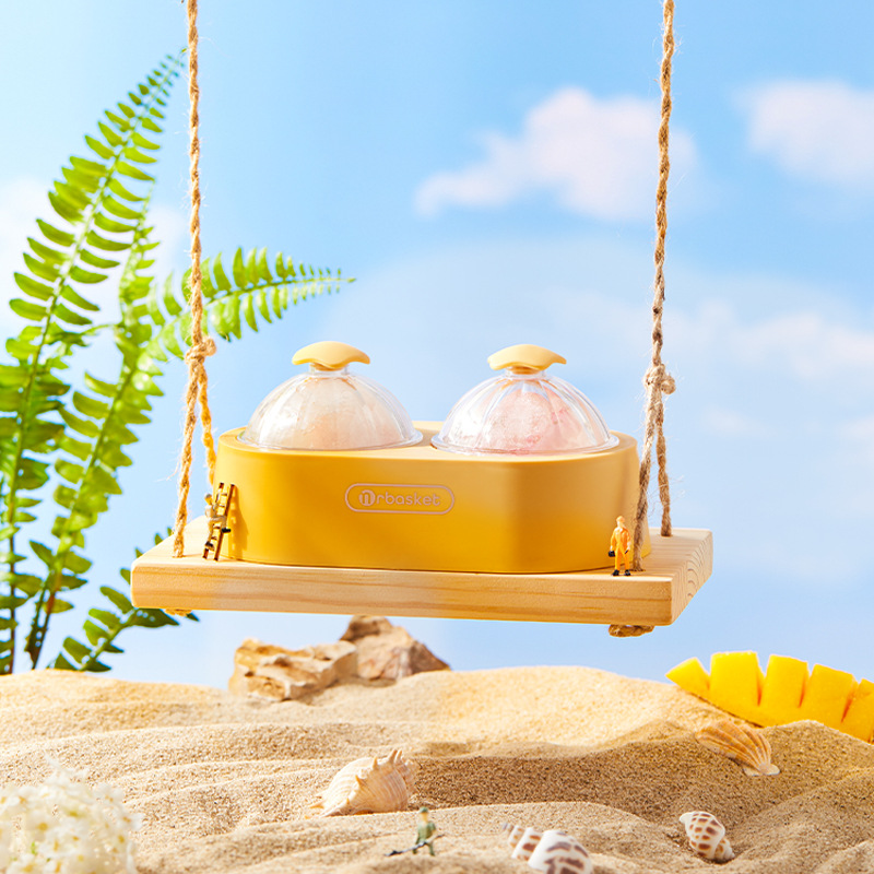 Dụng cụ mài mòn lưới đá quả bóng tròn lớn Whisky lớn Quả bóng đá lớn sáng tạo Silicone đá lưới làm đá viên Khuôn đá đông lạnh nhanh