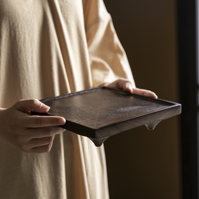 Khay trà vòng tròn bốn mùa Nam Mỹ ấm trà bàn pha khô cổ điển văn phòng phụ kiện bộ trà gia dụng đệm ấm trà