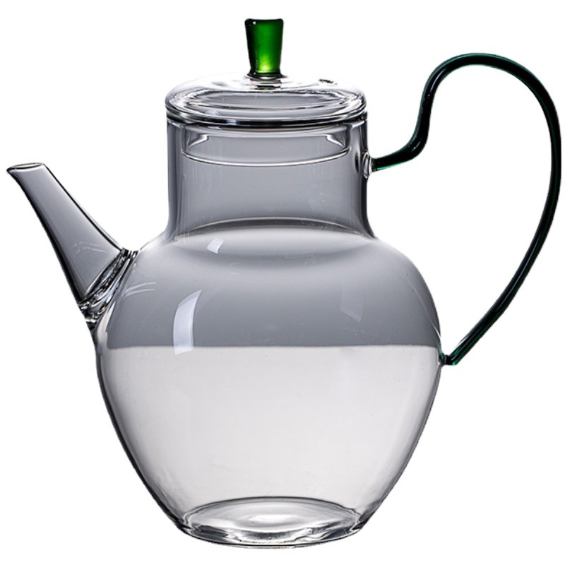Ấm trà xanh thủy tinh giả Song, dụng cụ pha trà chịu nhiệt gia dụng, ấm trà hoa, ấm trà pha trà Borosilicat cao cỡ lớn, ấm đơn, Bộ Trà Hoa