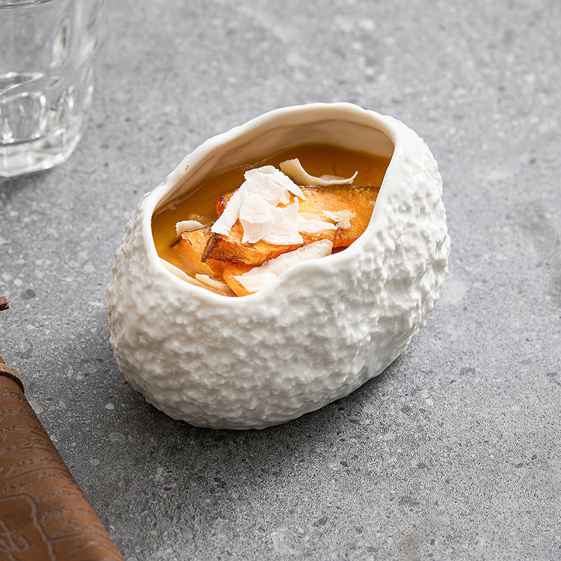 Đá hoa văn, bát hình Dan, nhà hàng khách sạn, bát tráng miệng cao cấp, món ăn phân tử đặc biệt sáng tạo, bát nhỏ