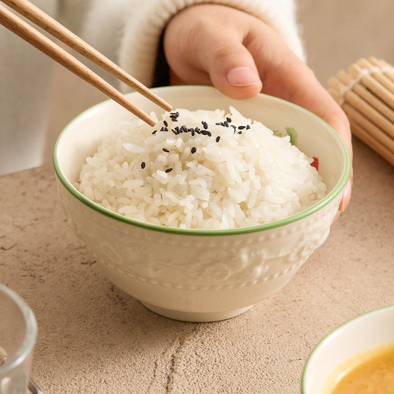 Bộ đồ ăn dâu tây nổi bát sứ bát cơm bát canh gia dụng bát mì ăn liền bát chuyên dụng cá nhân bát salad trái cây