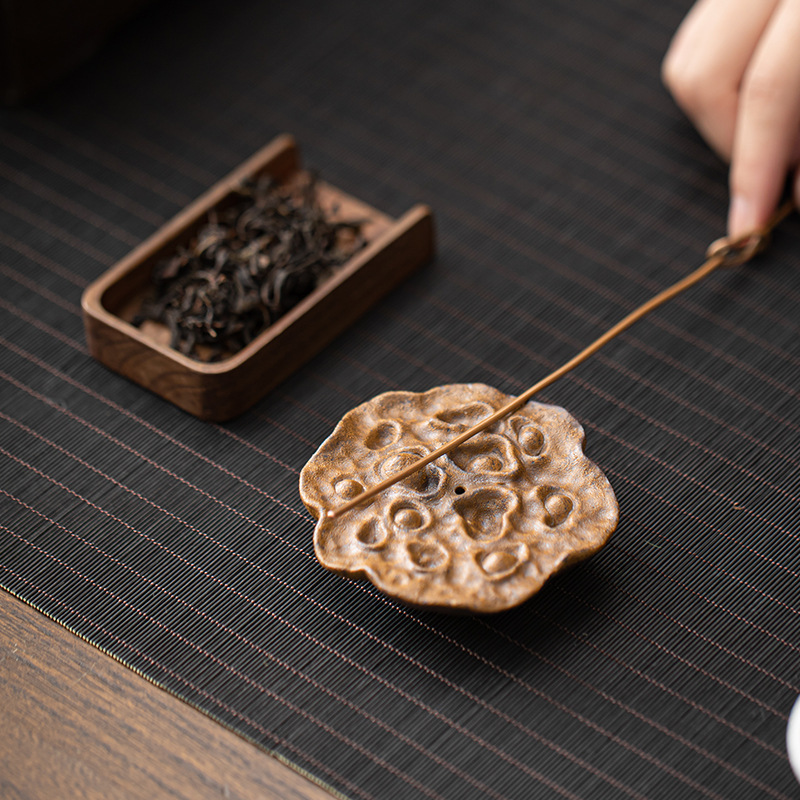 Nắp sen tráng men nước sốt, Nắp gốm thô cổ điển kiểu Trung Quốc sáng tạo, nắp ấm trà, để trà đạo