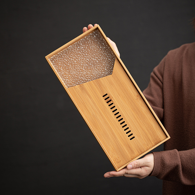 Khay trà pha khô, khay đựng trà Kung Fu gia dụng, Khay trà tre, khay trà hiện đại, đơn giản, khay thoát nước, Biển Trà loại nhỏ