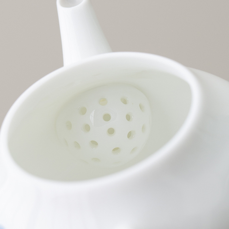 Ấm trà tráng men màu vẽ tay, ấm đơn hoa cẩm tú cầu cổ điển, dụng cụ pha trà gốm sứ cao cấp gia dụng