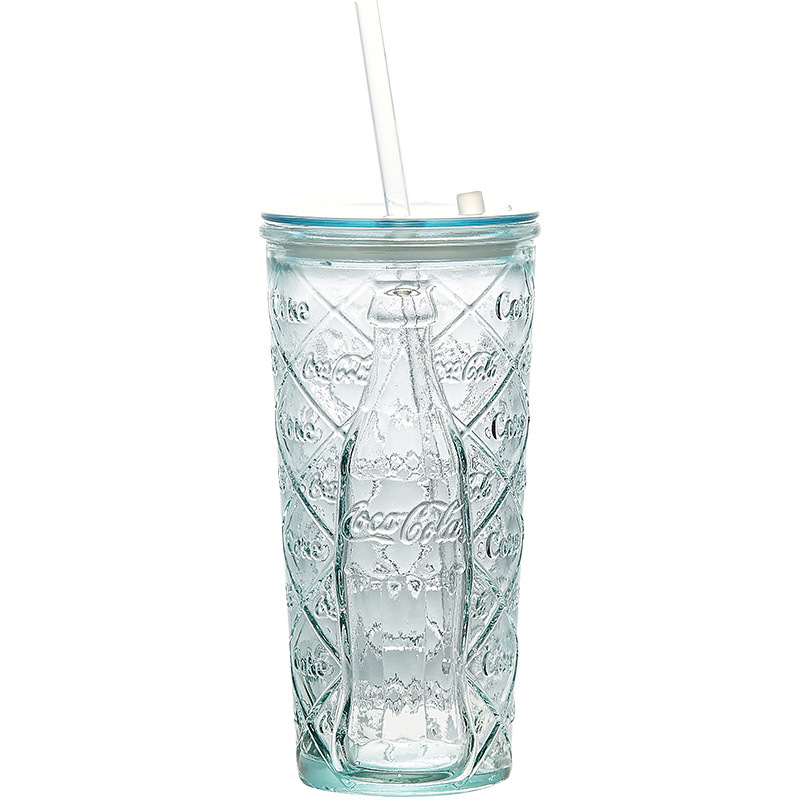 Cốc thủy tinh VSM Tây Ban Nha có ống hút cốc nước uống nước trái cây dung tích lớn gia dụng cốc Cola phong cách Instagram mùa hè